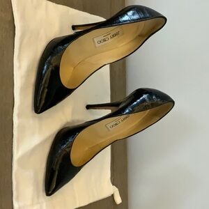 Jimmy Choo Eel Skin Black Pump